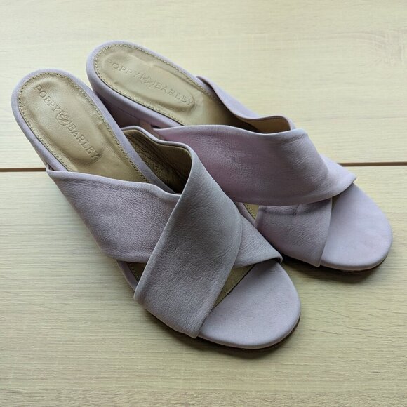 Poppy Barley Leather Mules | Pale Lilac Block Heel | Luxe Comfort - Picture 2 of 11